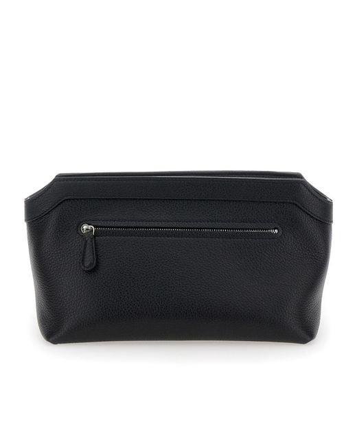 The Row Black Terrasse Zip Clutch Bag