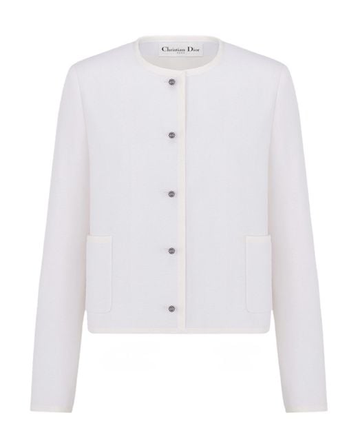 Dior White Cropped Jacket