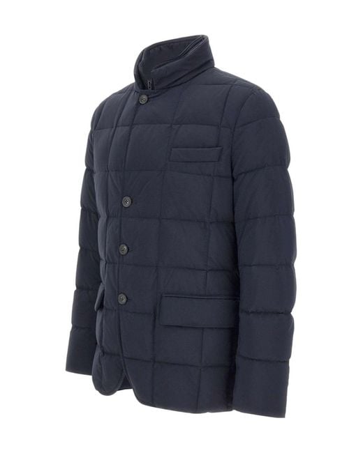 Fay Blue Quilted Double-Zip Jacket for men