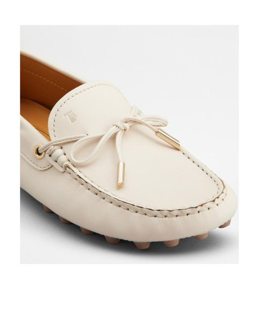 Tod's Natural Gommino Macro Almond-Toe Loafers