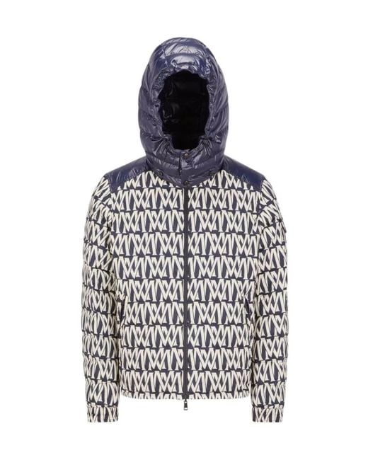 Moncler White All-Over Logo Reversible Puffer Jacket for men
