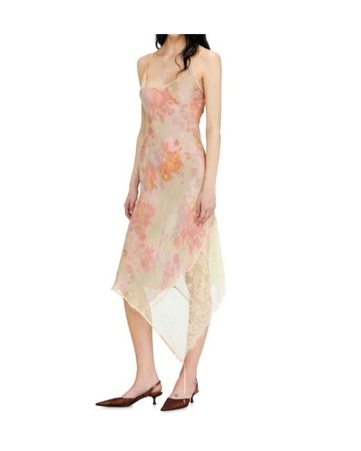 DIESEL White Floral Lace Asymmetric Dress