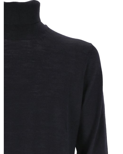 Gran Sasso Black Long Sleeved High Neck Jumper for men