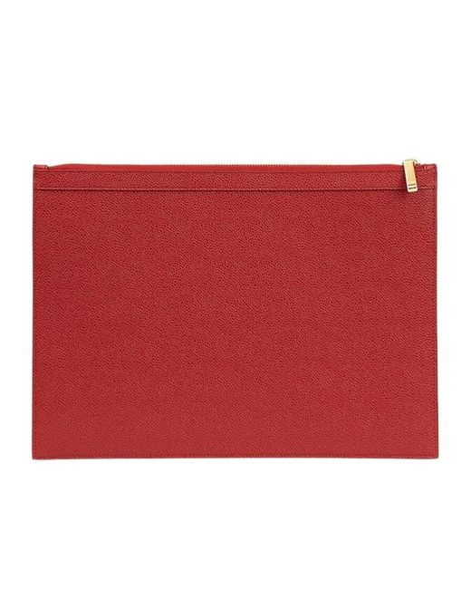Thom Browne Red Logo Medium Briefcase for men