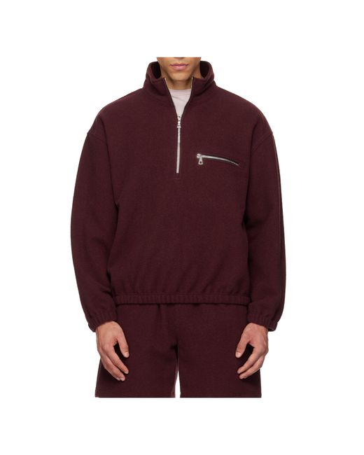 Rier Red Wool Fleece Sweatshirt for men