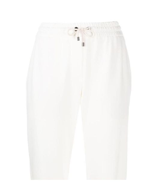 Brunello Cucinelli White Drawstring Cropped Sweatpants