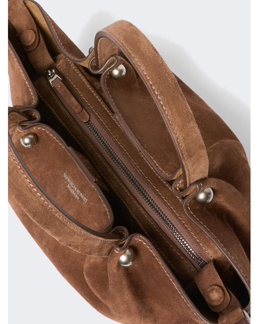Weekend by Maxmara Brown Small Suede Tote Bag