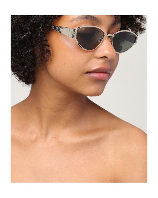 Gucci Green Eyewear Geometrical Frame Sunglasses