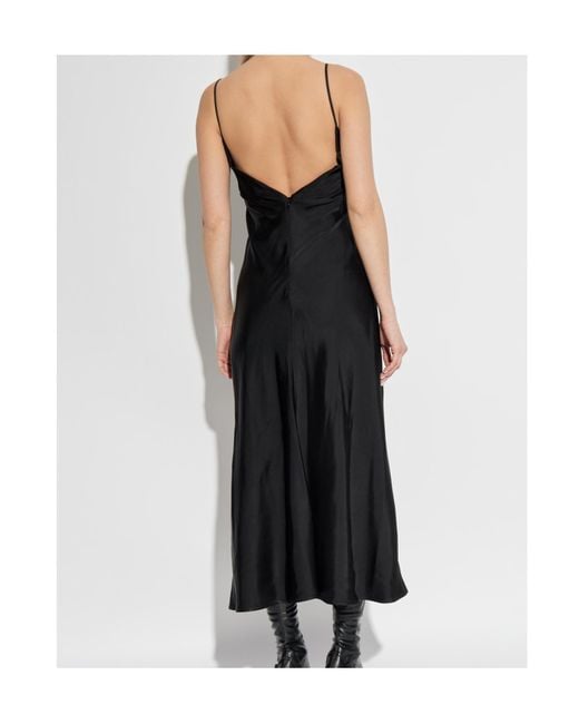 Jil Sander Black Spaghetti Strap Midi Dress