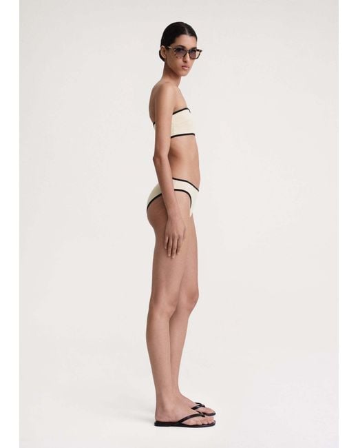 Totême Natural Totême Stripe Edge Strapless Bikini Top