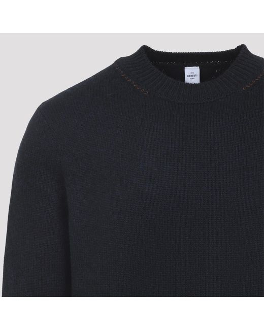 Berluti Blue Cashmere Pullover for men