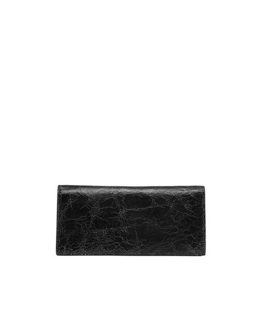 Acne Black Logo Detailed Foldover Wallet