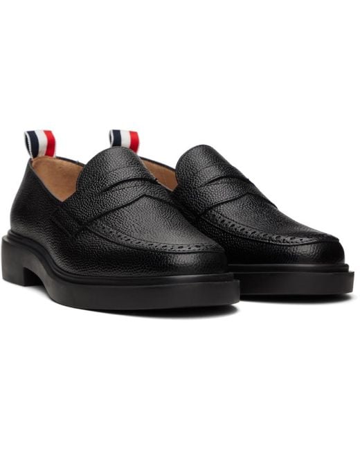 Thom Browne Black Penny Bar Loafers