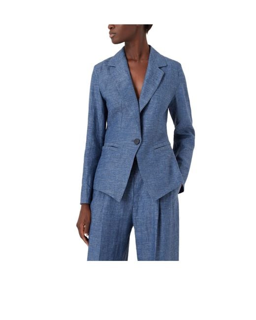 Emporio Armani Blue Linen Blazer