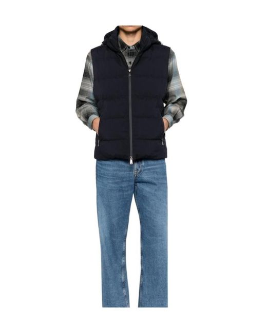 Paul & Shark Blue Hooded Padded Gilet for men