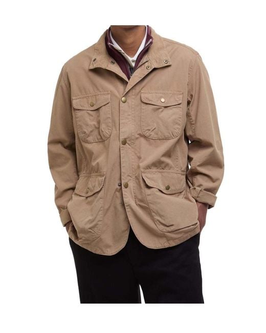 Barbour Brown Button-Fastening Cotton Jacket for men