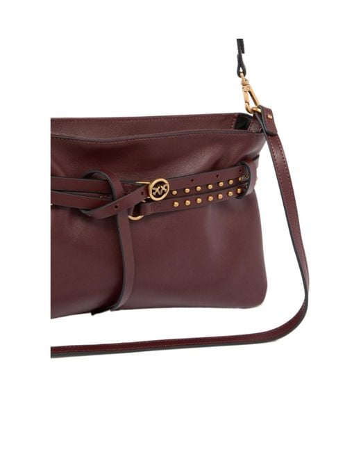 Pinko Purple Love Birds Strap Shoulder Bag