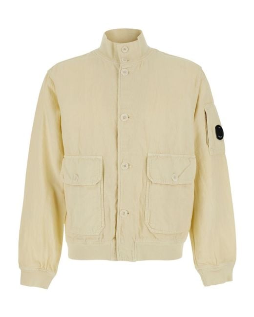 C P Company Natural Lino Utility Jacket for men