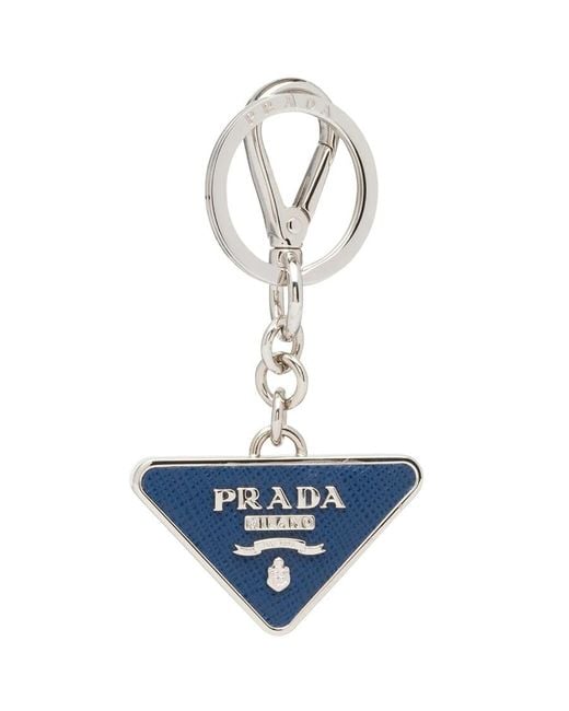 Prada White Logo Keychain for men