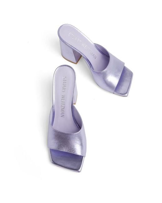 Stuart Weitzman White High Heeled Sandals With Thick Heels