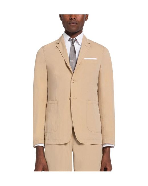 Thom Browne Natural Unconstructed Single-Breasted Blazer for men