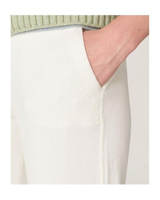 Loro Piana White Straight-Leg Drawstring Knitted Trousers