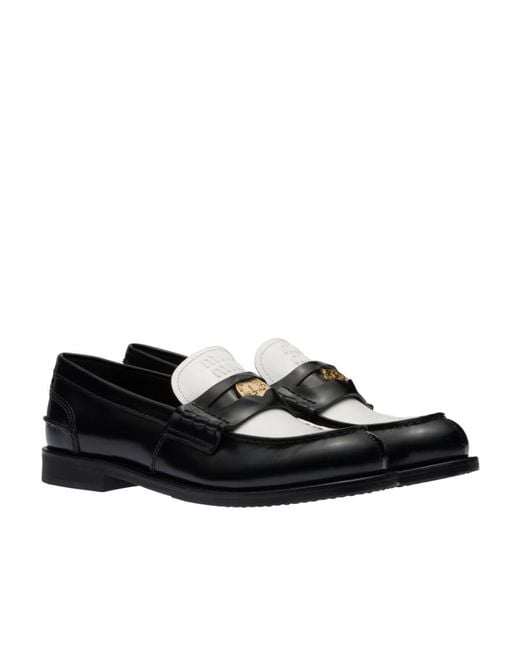 Miu Miu Black Leather Penny Loafers