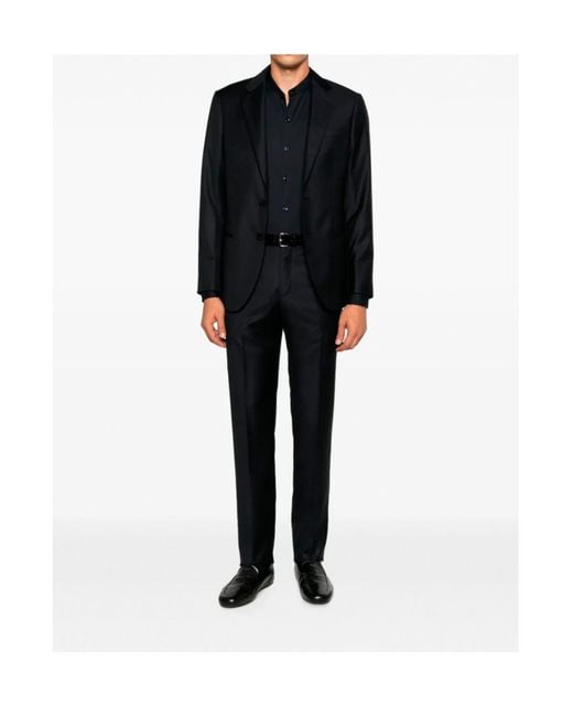 Giorgio Armani Black Single-Breasted Buttoned Suit for men