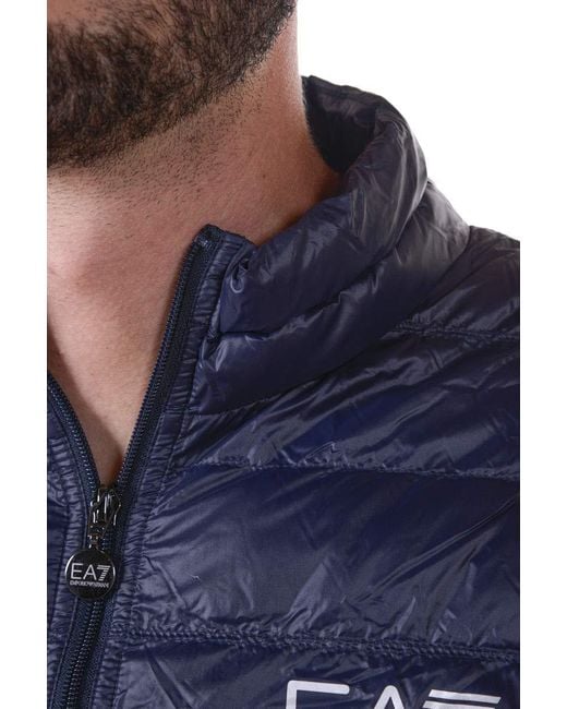 EA7 Blue Zipped Padded Jacket for men
