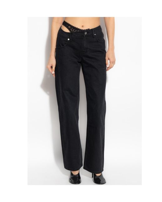 Alexander Wang Black Dip Side Lace Undie Jeans