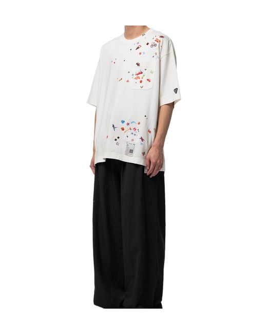 Maison Mihara Yasuhiro White Short Sleeved Crewneck T-Shirt for men