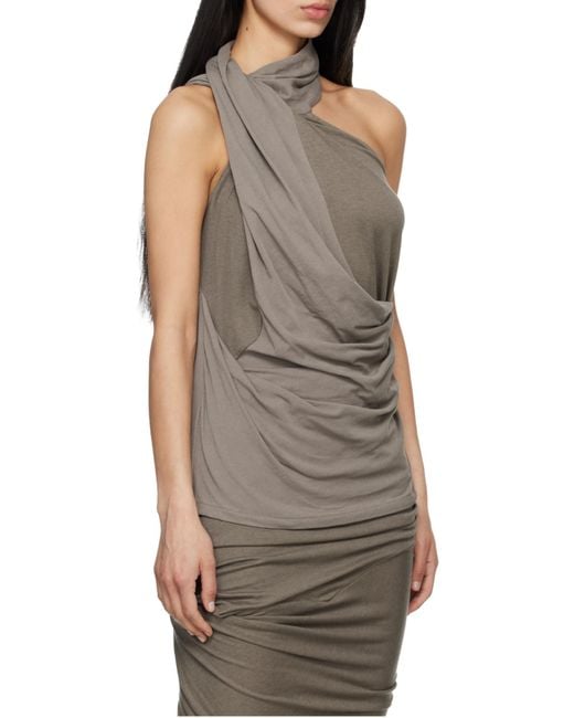 Entire studios Green Dalters Draped One-Shoulder Top