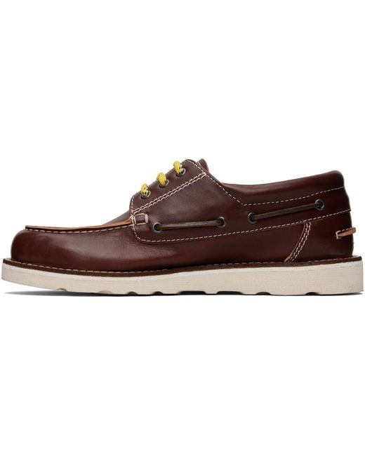 DSquared² Brown Round-Toe Boat Shoes for men