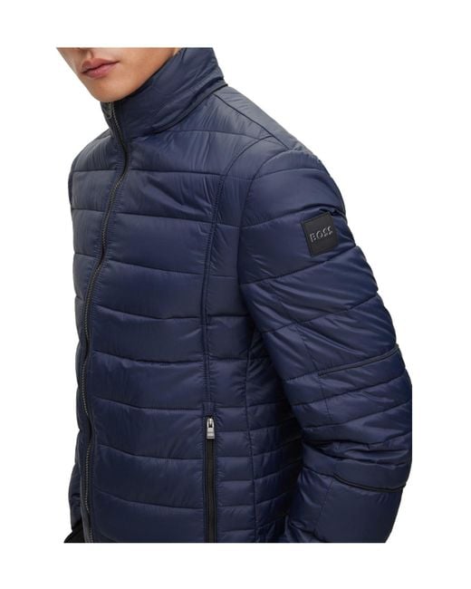 Boss Blue Slim-Fit Lightweight Quilted Jacket for men