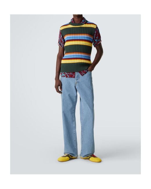 Dries Van Noten Blue Logo Straight Jeans for men