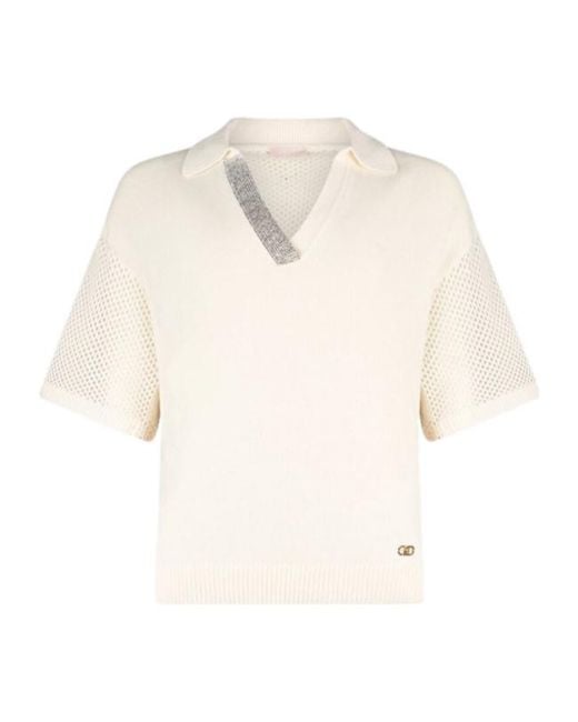 Liu Jo White Top With Openwork Details