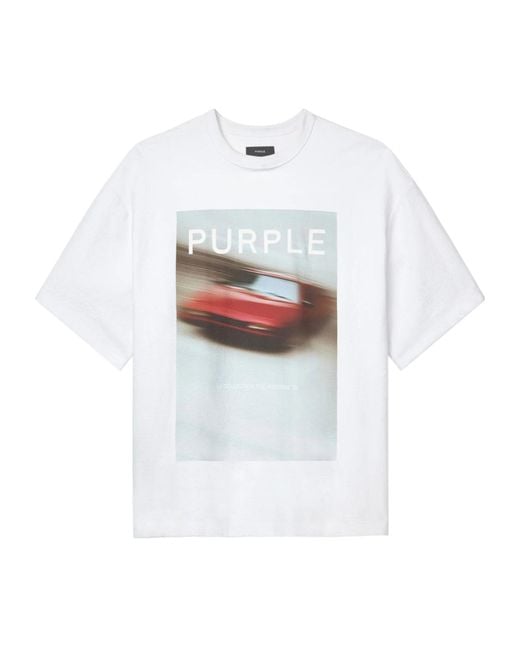 Purple Brand White Tunnel Vision T-Shirt for men