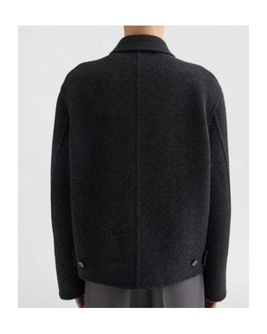 Jil Sander Black Textured Wool Jacket for men