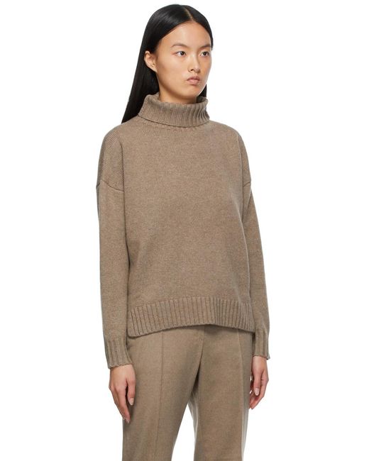 Max Mara Brown Trau Turtleneck Pullover