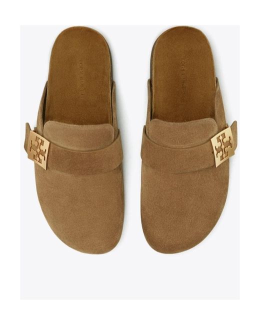 Tory Burch Brown Mellow Suede Mules