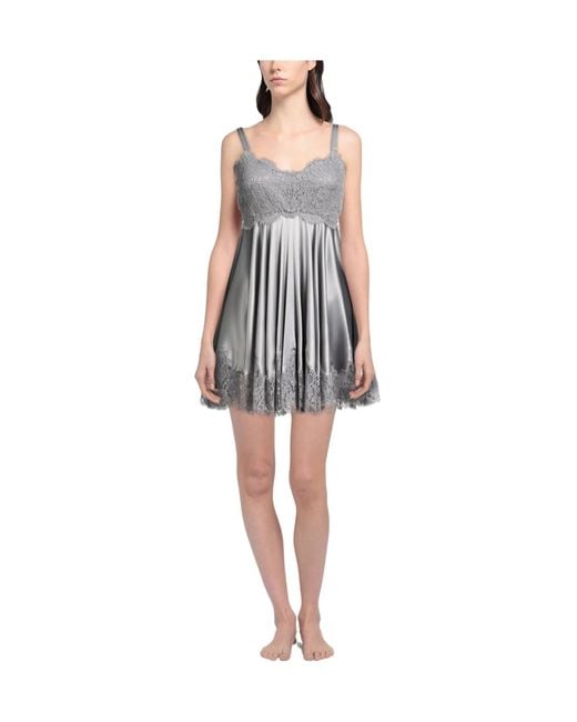 Dolce & Gabbana Gray Solid-Color Satin Dress