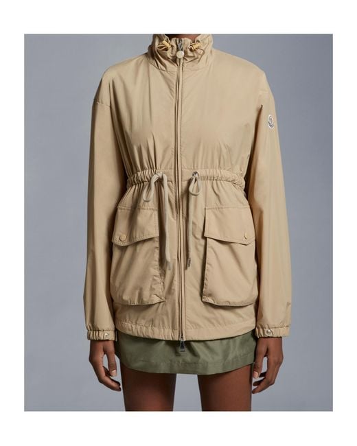 Moncler Natural Iadi Logo Patch Drawstring Jacket