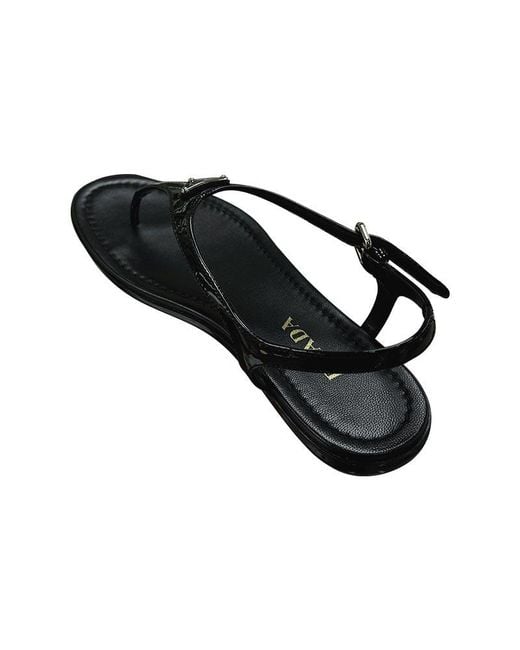 Prada Black Round-Toe Flat Sandals