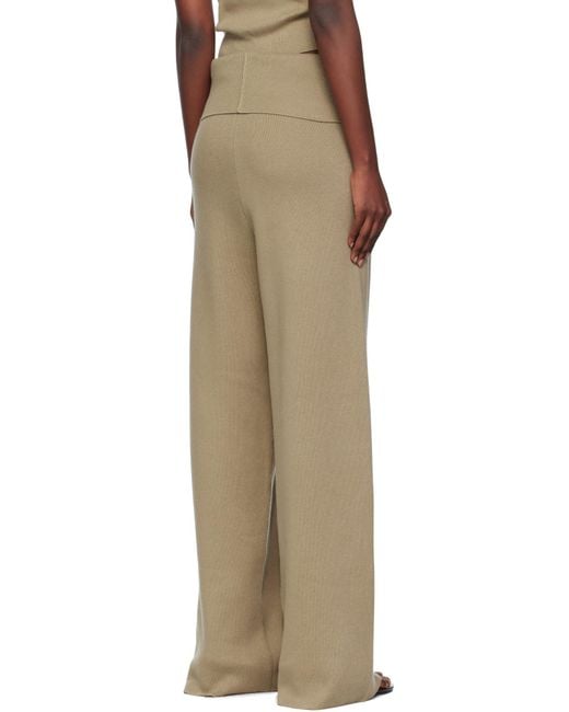 AYA MUSE Natural Ribbed Knitted Casual Pants