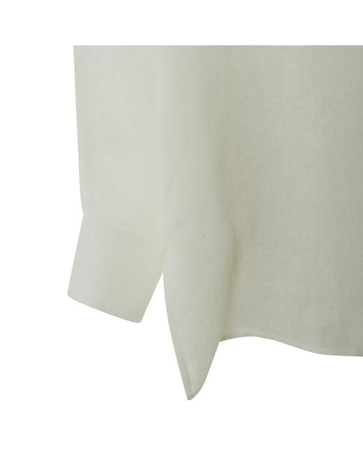 Antonelli White Frayed Trim Shirt