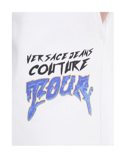 Versace Jeans White Logo-Print Elasticated-Waist Track Pants
