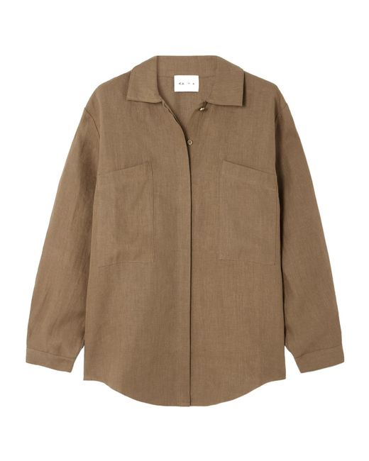 LeKasha Brown Faiyum Linen Shirt