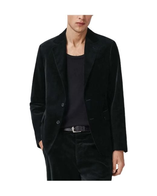 AllSaints Black Saga Buttoned Suit for men