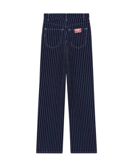KENZO Blue Sashiko Stitch Wide Leg Jeans