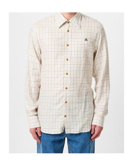 Vivienne Westwood White Tattersall Checked Shirt for men
